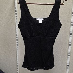 White House Black Market Black Lace Sleeveless Blouse